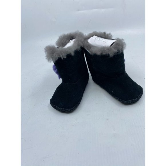 UGG Baby Black Purple Boots Size 1 - Picture 2 of 8